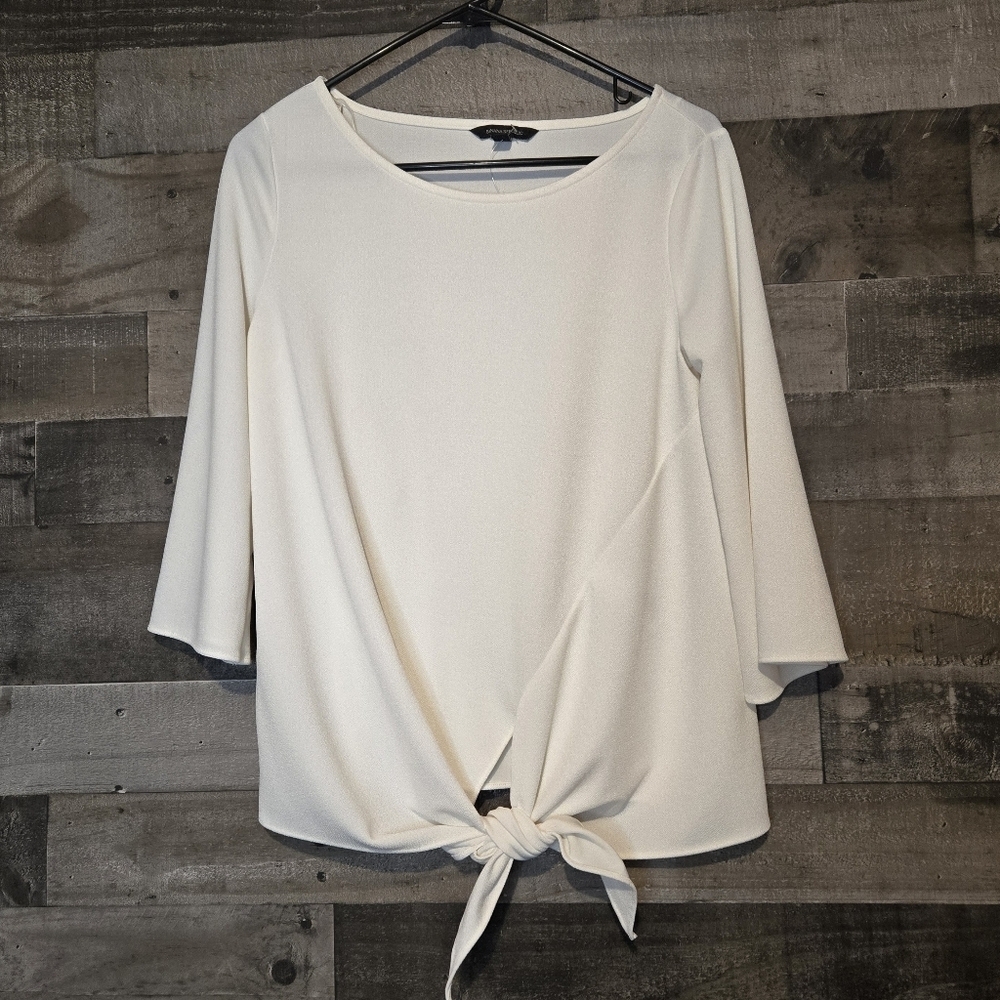 banana republic white tie front blouse